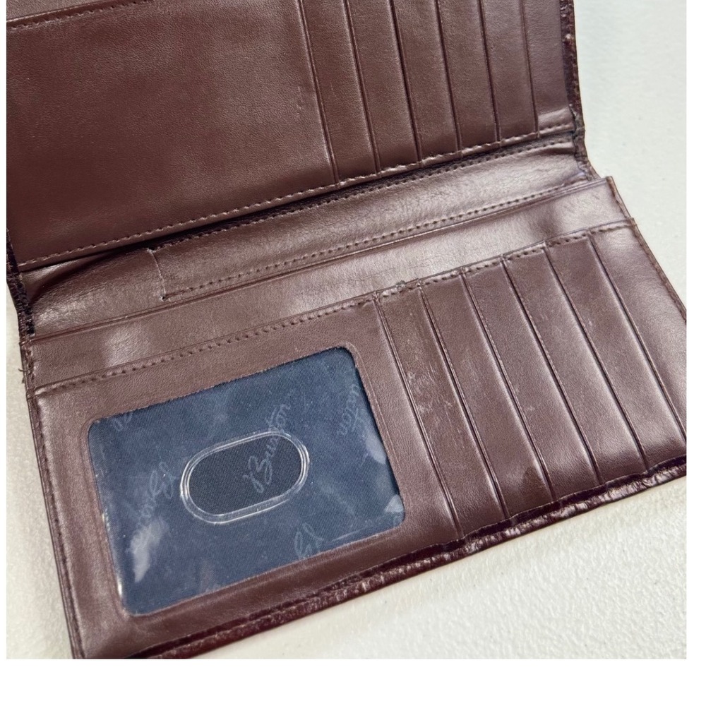 Burton Genuine‎ Leather Brown Clutch Wallet Bifold Organizer Womens - Picture 2 of 7